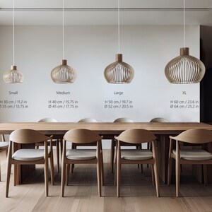 LOCAALI Modern Scandinavian Style Ceiling Mount Wood Pendant Lighting Lamp Shade with E26/27 Base image 4