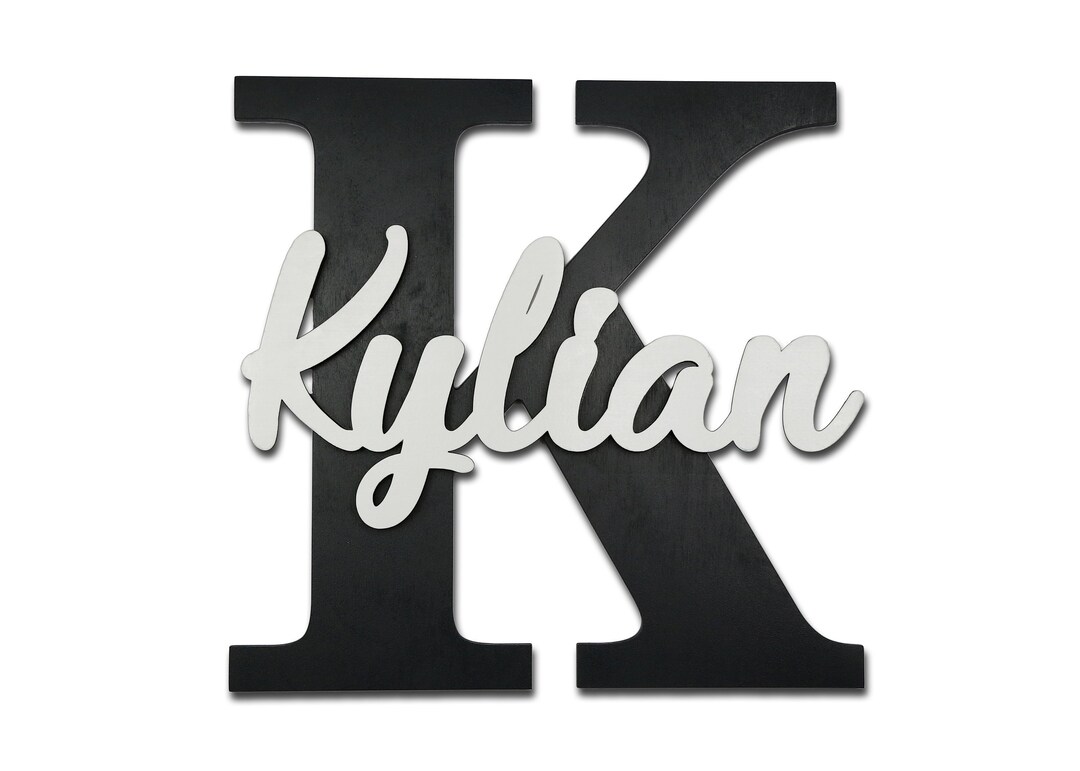 Wooden Letters Baby Nursery Wall Hanging Letters in Script Etsy