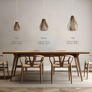 VEESTA Eco-Friendly Wood Lamp Shade Available in Natural, Black, or Brown, Different Sizes image 5