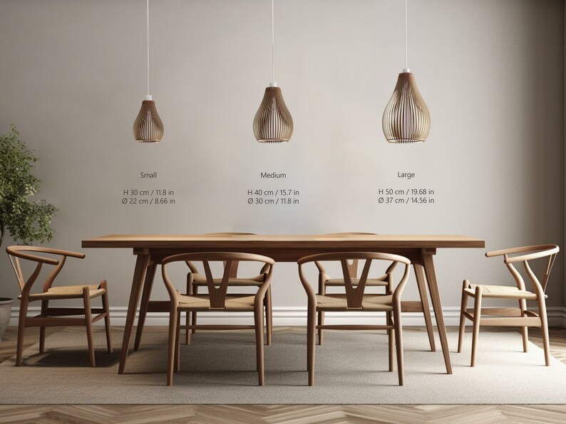 VEESTA Eco-Friendly Wood Lamp Shade Available in Natural, Black, or Brown, Different Sizes image 5