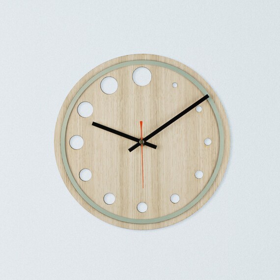Reloj De Pared De Madera Decoracion Del Hogar Articulos Etsy
