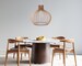 LOCAALI Modern Scandinavian Style Ceiling Mount Wood Pendant Lighting Lamp Shade with E26/27 Base