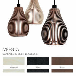 VEESTA Illuminate Your Space Sustainably with Eco-Friendly Wooden Lamp Shades in Natural, Black, or Brown Finishes image 6