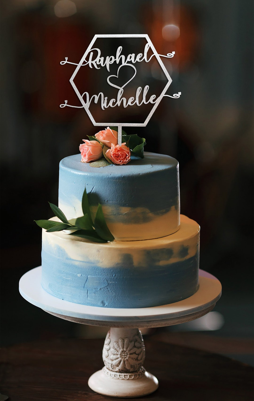 Personalized Wedding Cake Topper Mr Mrs Cake Toppers W/ - Etsy