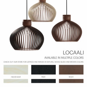 LOCAALI Moderne Scandinavische stijl plafondmontage houten hanglamp lampenkap met E26/27 voet afbeelding 5