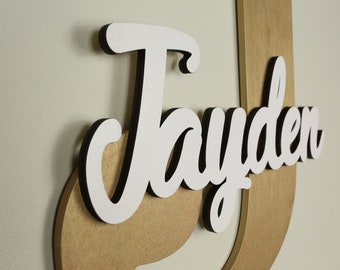 Wooden Letters, Baby Nursery Wall Hanging Letters in Script Font, Baby Name Sign, Kids Room Decor, Wood Letters