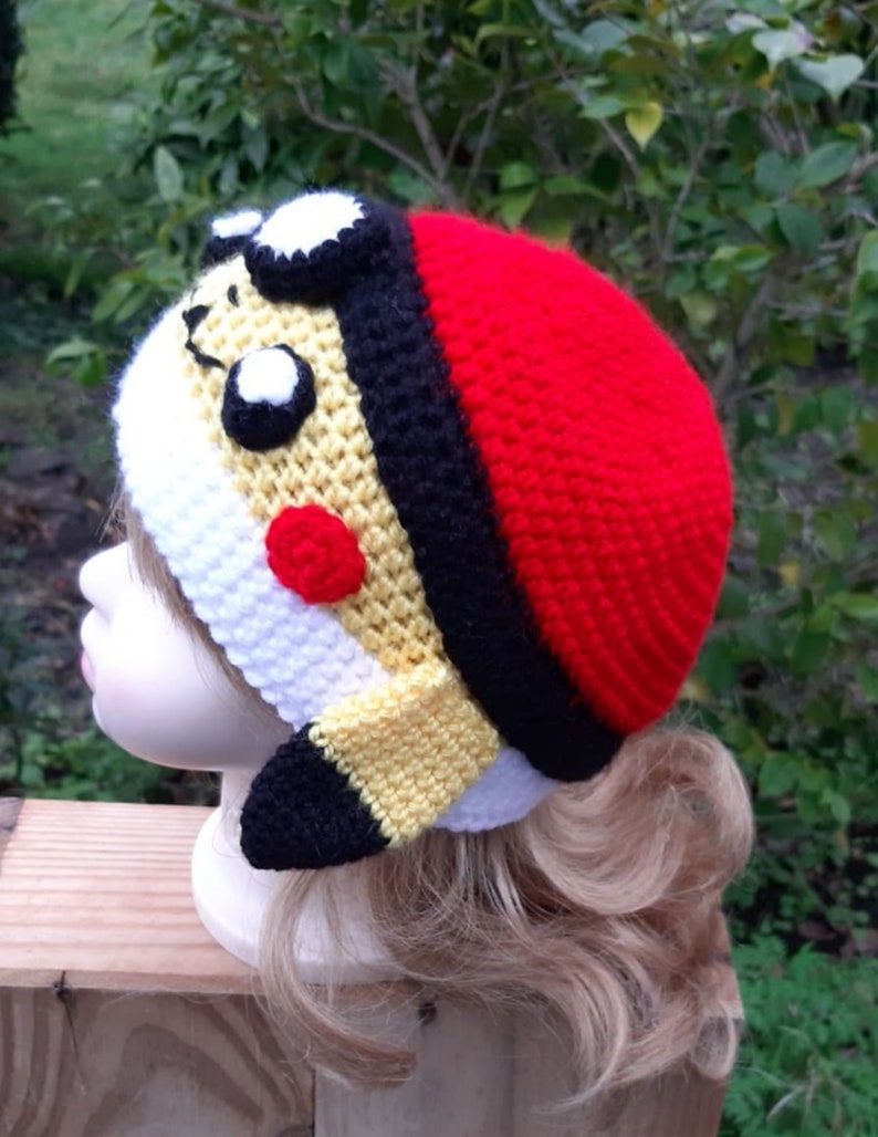 Mütze Pikachu Pokemon Mütze Haken Hand von der Größe Kind | Etsy