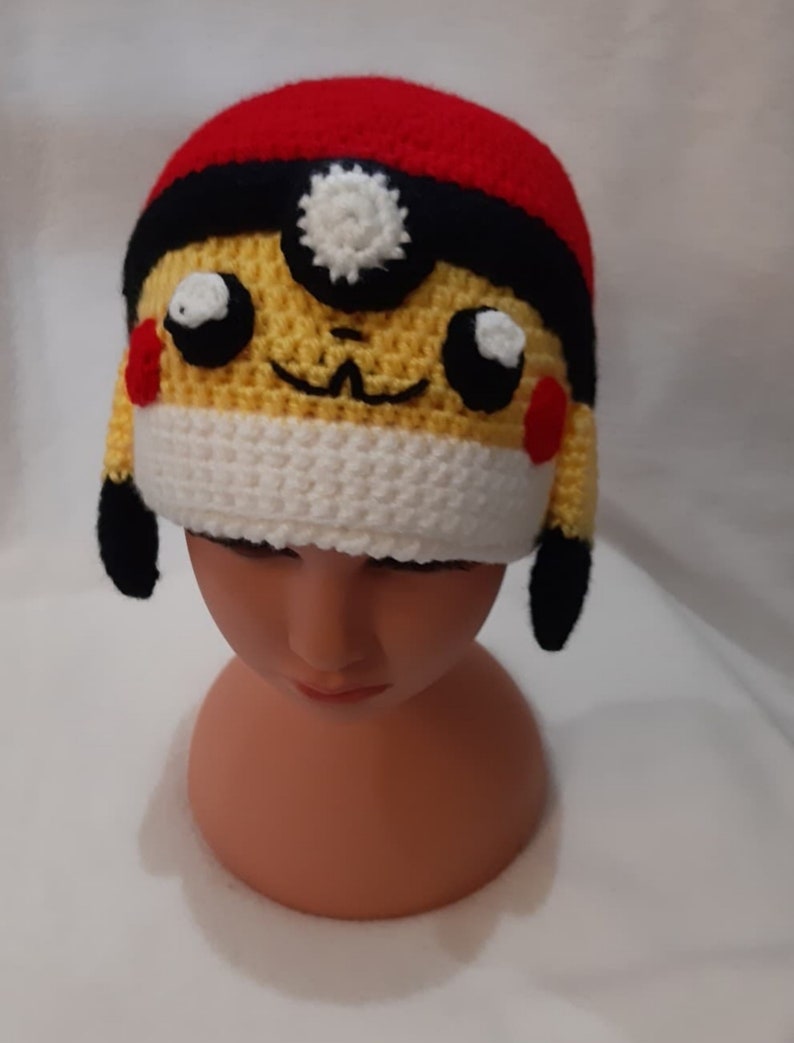 Mütze Pikachu Pokemon Mütze Haken Hand von der Größe Kind | Etsy