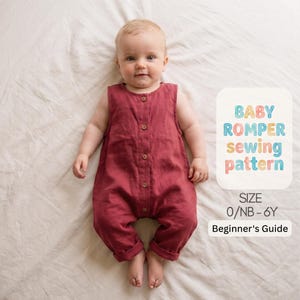 Mönster för babysparkdräkt, nyfödd till 6 år, enkel unisex (PDF-nedladdning)
