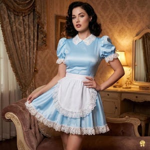 blue french maid dress Adult Women's Naught French Maid Uniform Costume | Lake Blue Cosplay Costume