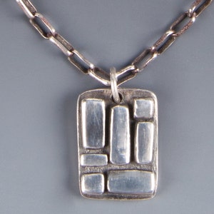 Geometric Silver Clay Pendant