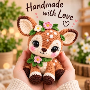 Crochet Deer Pattern, Amigurumi Fawn PDF, Deer Crochet Pattern, Woodland Animal Crochet Tutorial, Digital Download