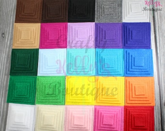 FELT SQUARES, 50 Pieces, 1 inch Size, Mix & Match Color, Die Cut Felt Squares, Rainbow Felt Squares, Eco Fi Felt, Not Wool