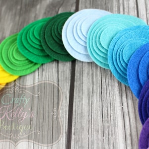 50 FELT CIRCLES-Best Seller, Mix & Match, CHOOSE Size and Color, Die Cut Felt Circles, Rainbow Felt Circles, Eco Fi Felt, Not Wool image 4