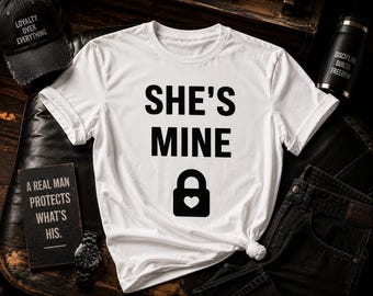 She's Mine padlock T-shirt | Couples back print