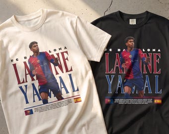 Lamine Yamal Barcelona Football Graphic Tee, Vintage Soccer Fan T-Shirt