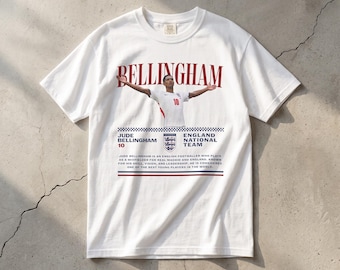 Jude Bellingham Shirt, England Football Tee, Soccer Fan Gift, Vintage Graphic T-Shirt