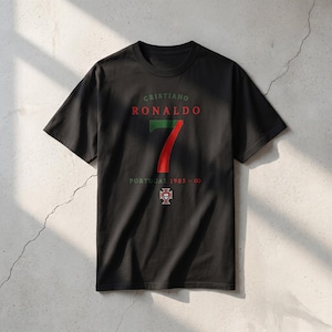 Cristiano Ronaldo Portugal CR7 Graphic Tee, Vintage Football Streetwear Shirt image 8
