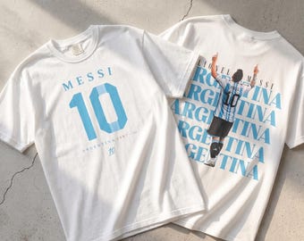 Lionel Messi Argentina 10 Shirt, World Champion Soccer Fan Tee