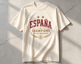 España World Champions 2026 Soccer Fan Tee, Vintage Sports Graphic Shirt