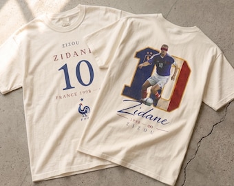 Zidane France Soccer Shirt, Vintage Football Graphic Tee, Number 10 Retro T-Shirt