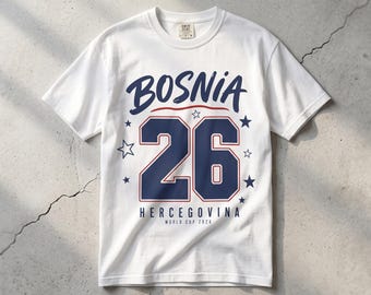 Bosnia 26 Jersey Style T-shirt | Hercegovina Sports Number Tee