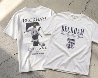 Beckham England Football Player Graphic T-shirt | Vintage Soccer Crest