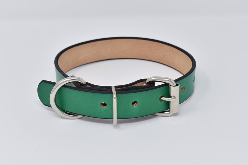 1 Classic Full Grain Leather Dog Collar 10 color options