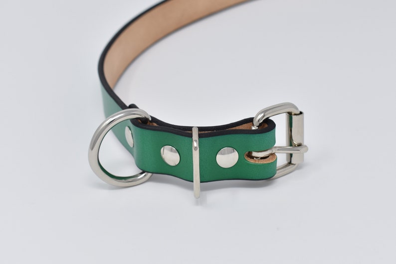 1 Classic Full Grain Leather Dog Collar 10 color options