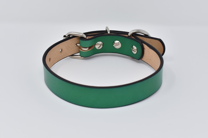 1 Classic Full Grain Leather Dog Collar 10 color options