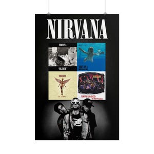 Nirvana Albums Collage Poster | Grunge Seattle Sound Art (Rolled 20x30)