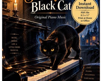 The Sneaky Black Cat Halloween Piano Sheet Music | Spooky Solo by Scott Rowe (PDF)