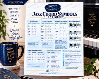 Jazz Piano Chord Symbols Cheat Sheet | Printable Reference Chart (PDF Download)