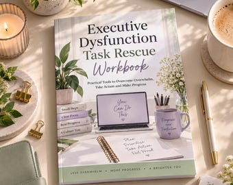 Werkboek voor executieve disfunctie, taakinitiatie- en overweldigingsplanner (printbaar)