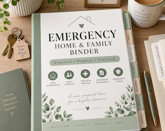 Printable Emergency Home & Family Binder, Household Organizer (PDF)