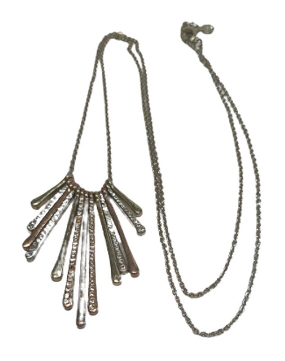 Vintage necklace, Loft, Silvertone chain, Rhinest… - image 4