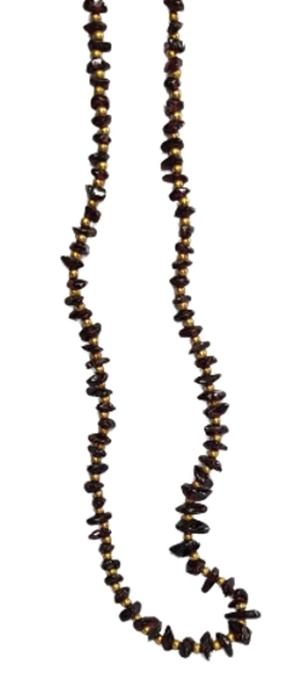 Vintage black necklace beaded - Gem