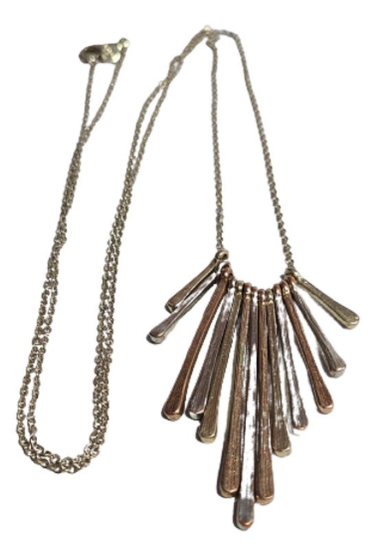 Vintage necklace, Loft, Silvertone chain, Rhinest… - image 2