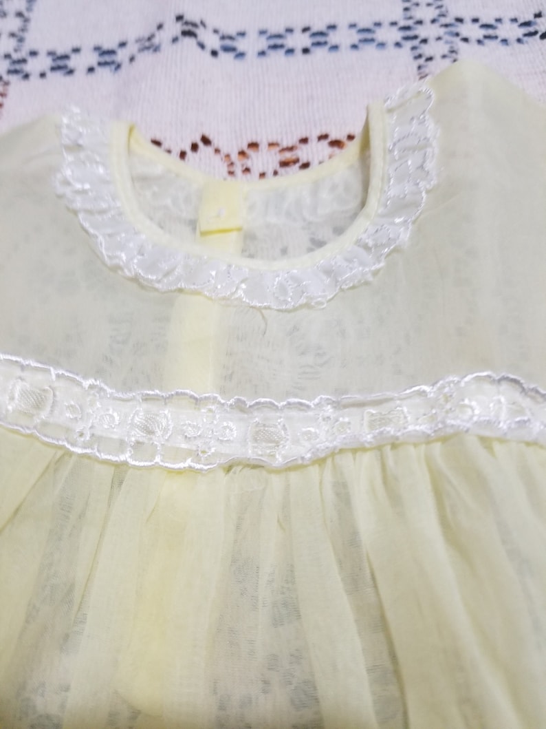 Vintage antique yellow baby dress SALE size 18mo.