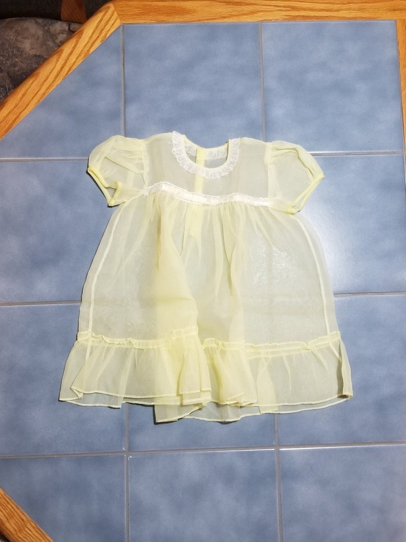 Vintage antique yellow baby dress SALE size 18mo.