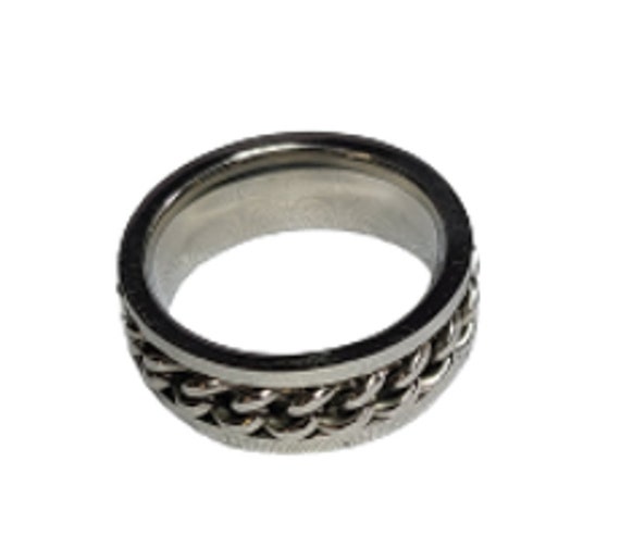 Vintage jewelry, Vintage ring, Silver tone, Wide … - image 3