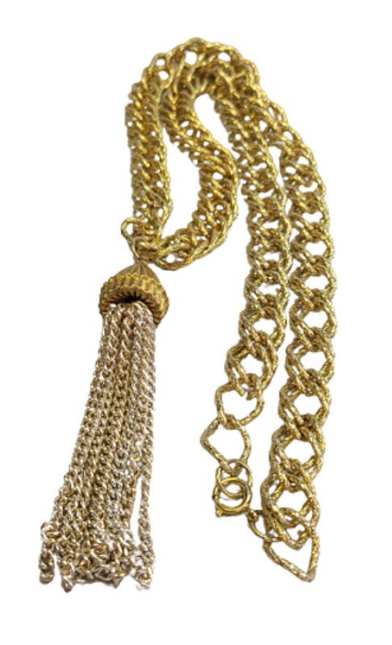 Vintage necklace, Goldtone, Chunky, Chain, Pendant