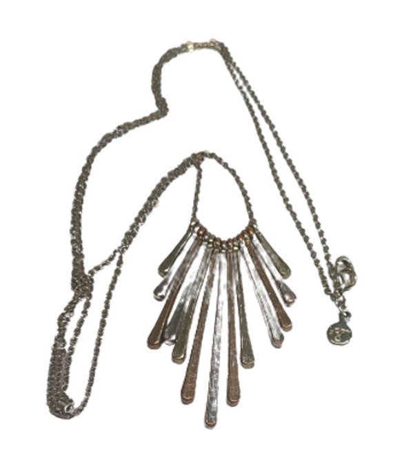 Vintage necklace, Loft, Silvertone chain, Rhinest… - image 5