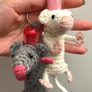 Pocket Rat Crochet Pattern PDF | Crochet Lighter Holder | Lipgloss Holder | Rat Bag Charm | Beginner Crochet Pattern | Amigurumi | Keychain