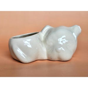 Vintage Ceramic Pug Puppy Planter Pot 5in Dog Succulent Holder