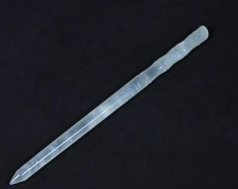 Jade Simple hairpin,Natural Xiu Jade Bamboo shaped Hand Carved Hair Pin C44