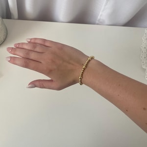 6" 18k Gold Filled Bracelet 6mm and 4mm