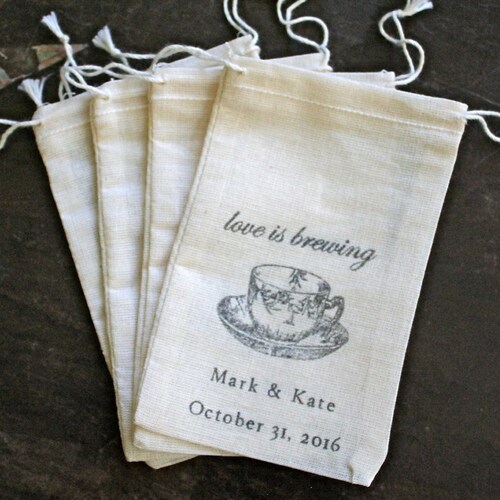 Personalized Tea Favor Bags for Wedding Shower Engagement | Etsy