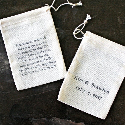 Personalized Jordan Almond Favor Bags for Wedding or Shower Etsy