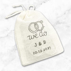 Personalized Wedding Ring Bag - Perfect for Elopement, Proposal, Ceremony - Cotton ring holder, ring pillow, ring warming, photo prop